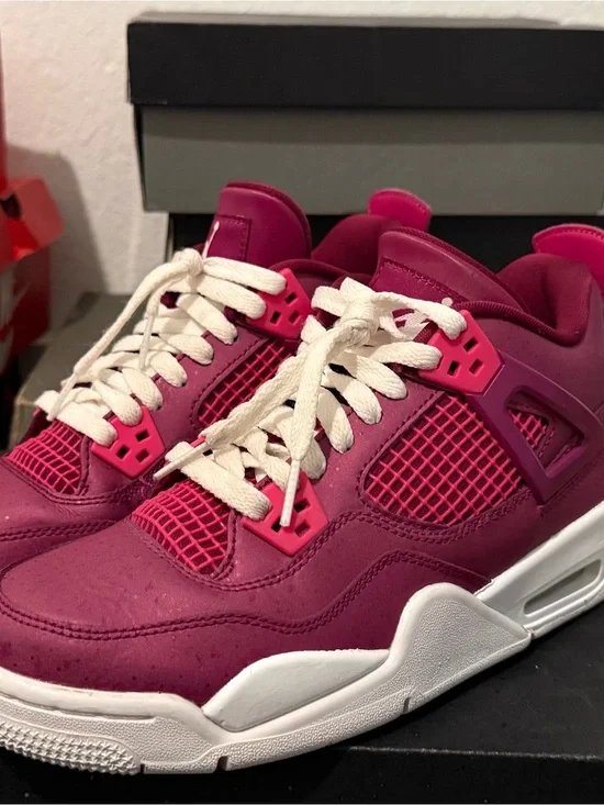 Jordan Women's Magenta and Hot Pink Lace-Up Sneakers