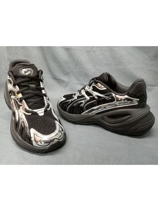 Puma Inverse Dimension PS Sneakers Mesh Black/Silver Kids Size 1.5c NEW NO BOX!