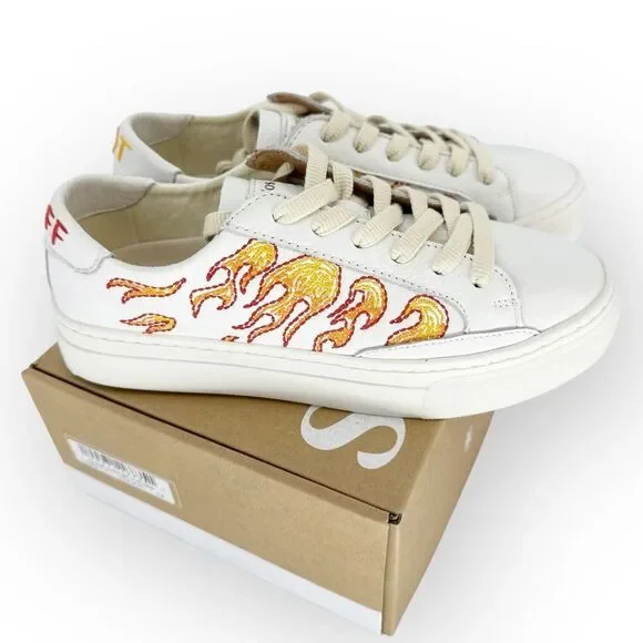 SOLUDOS Women’s Ibiza Platform Sneaker Hot Stuff Embroidered‎ Sneaker NIB size 8