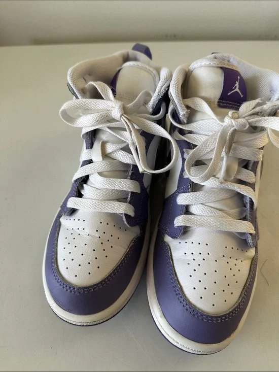 Jordan Kids Purple and White High-Top Sneakers