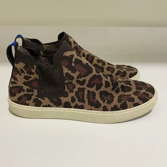 Rothy's Chelsea Boot Sneaker Wildcat Leopard Cheetah Print‎ Size 11.5