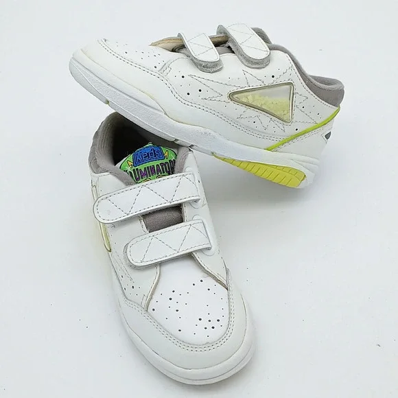 Keds Illuminator Vintage Kids Sneakers 9.5 M White Leather EUC