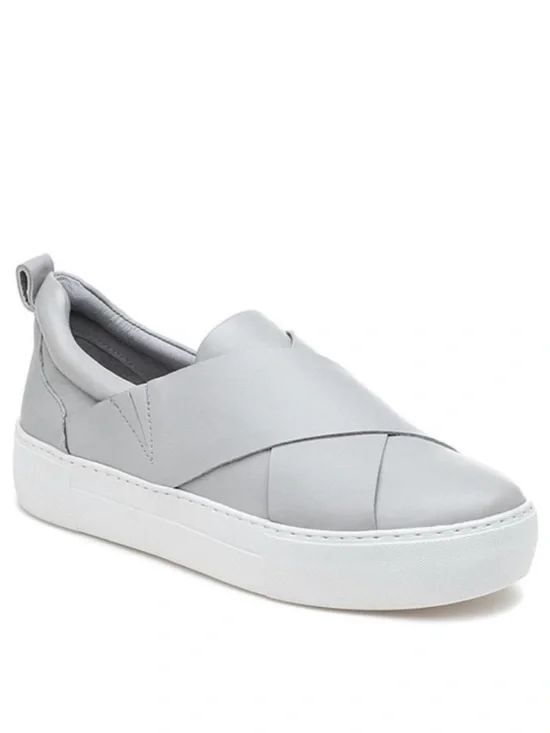 J/Slides Alec Leather Xband Slip-On Sneaker in Gray Size 8