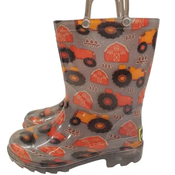 Western Chief Tractor Rain Boots Light Up Heels Size 9/10 Farm Boots