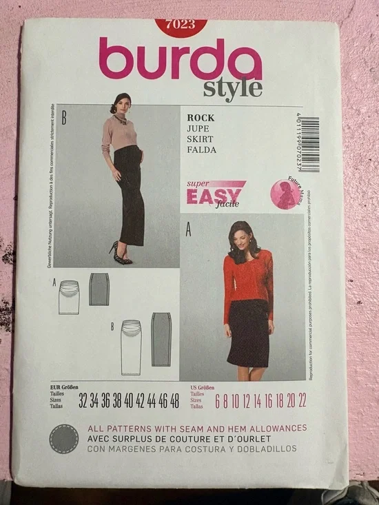 BN UNCUT BURDA 7023 MATERNITY SKIRT SEWING PATTERN