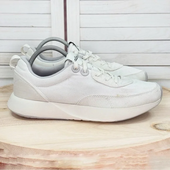 Allbirds Courier Lace Up Canvas Running Shoes Sneakers Blizzard White Womens 10‎