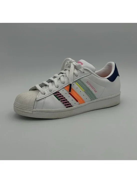 Adidas Superstar Sneakers Women’s White Orange Size 8.5 Shoes GW9783