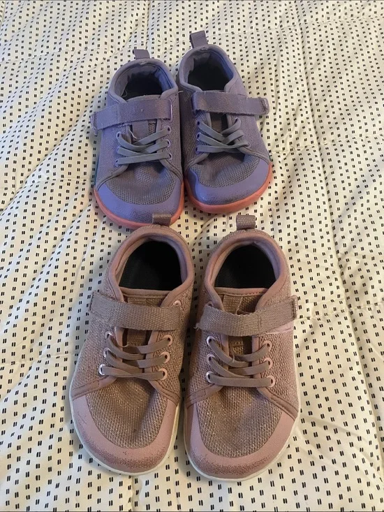 Kids Barefoot Sneakers Set in Purple and Dusty Pink