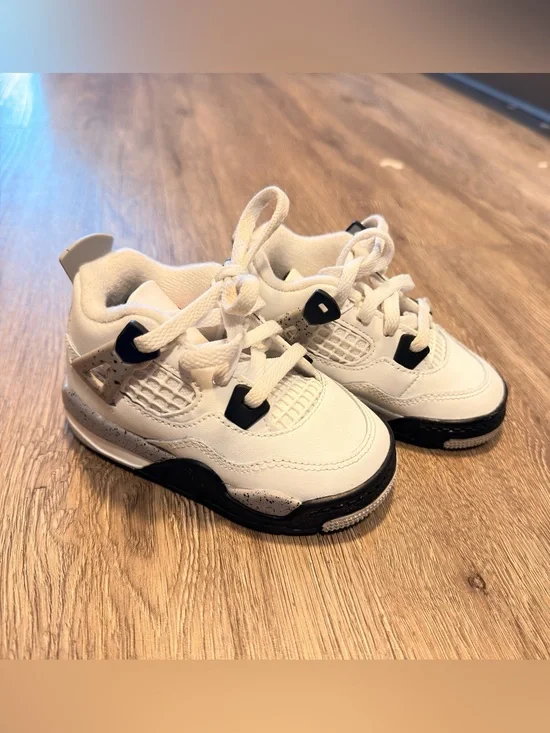 AIR JORDAN 4 RETRO OG 'WHITE CEMENT' TODDLER 6C
