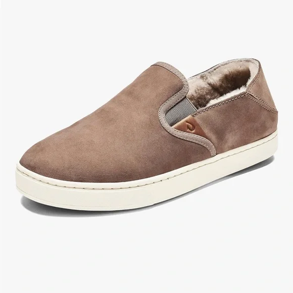 Olukai‎ women’s pehuea heu slip on shoes shearling nubuck leather sz 6 EUC