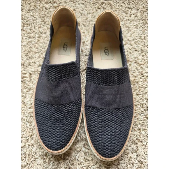 UGG Sammy Black Knit Slip‎ On Sneakers 1016756 Women Size 9