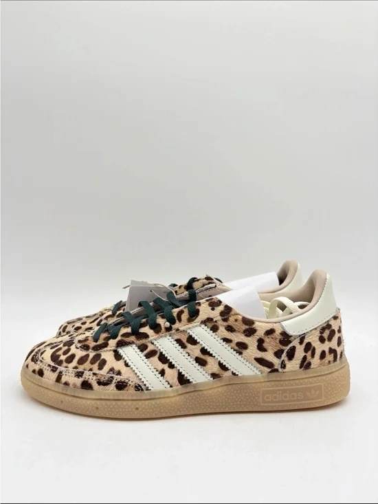 adidas Women's Leopard Print Gazelle Sneakers with Cream Stripes