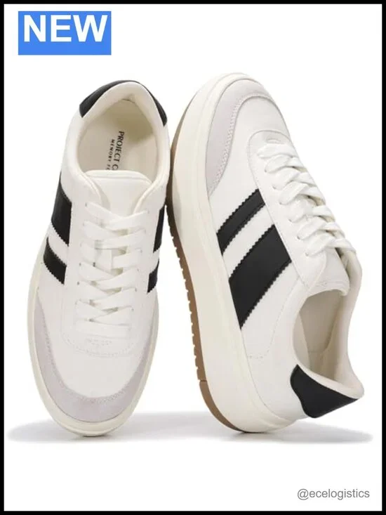 Platform Fashion Sneakers with Memory Foam Insole, Non-Slip Casual Lace-up Shoes