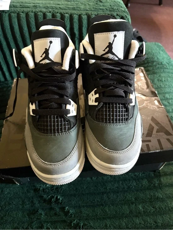 Jordan Kids Black and Gray Retro 4 Sneakers