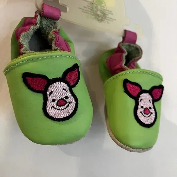 Disney Baby Piglet Moccasins Leather Shoes Winnie the Pooh 0–6M NWT