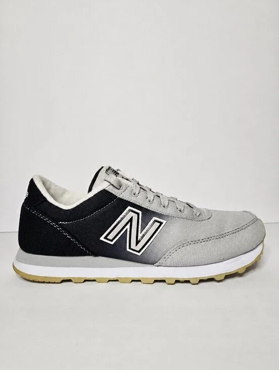 New Balance 501 Gray Black Low Top Sneakers Womens 9 Casual Running Athletic