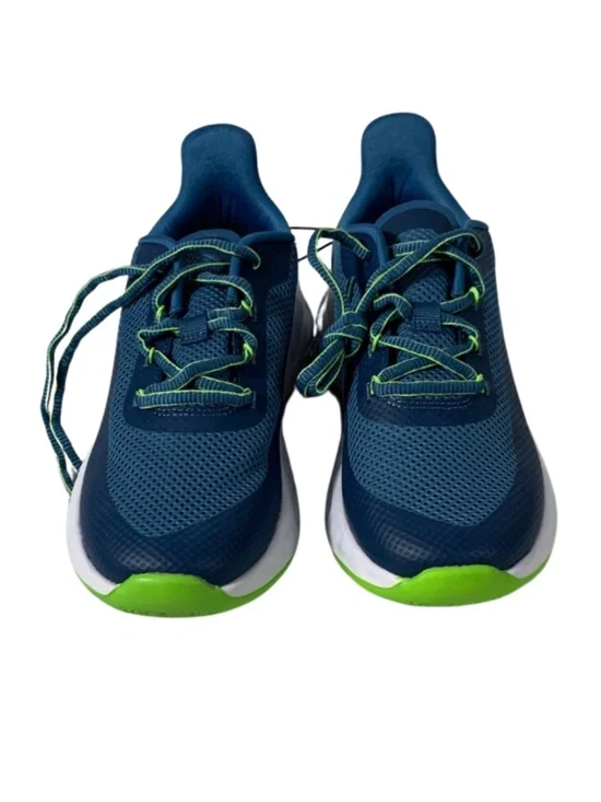 All in Motion Blue and Neon Green Sneakers Kids Size 3 Sporty Colorful