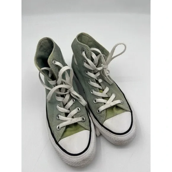 Custom Bleached Converse Chuck Taylor High Top Distressed Green Men 5 Women 7