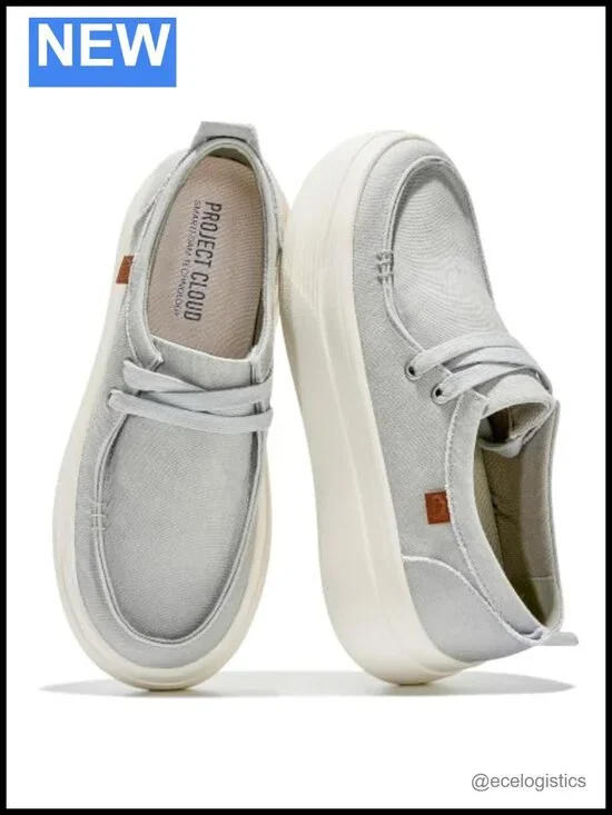 Canvas Platform Loafers Boat Shoes Women High Density Foam Insole Slip On