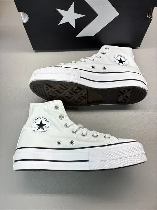 New CONVERSE 560846F WOMENS SIZE 7 CHUCK TAYLOR ALL STAR LIFT WHITE HIGH-TOPS