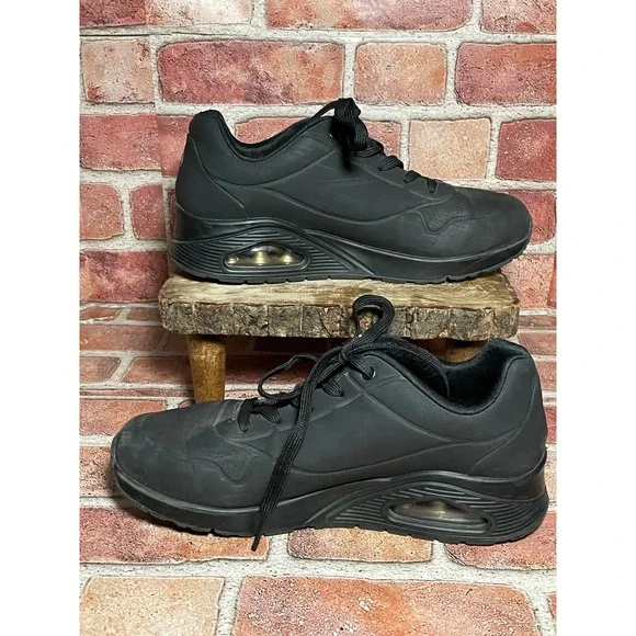 Skechers Uno Stand on Air Black Sneakers Womens 10 Low Top Shoes 73690 BBK