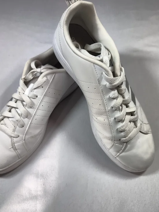 Adidas Classic White Leather Lace-Up Sneakers