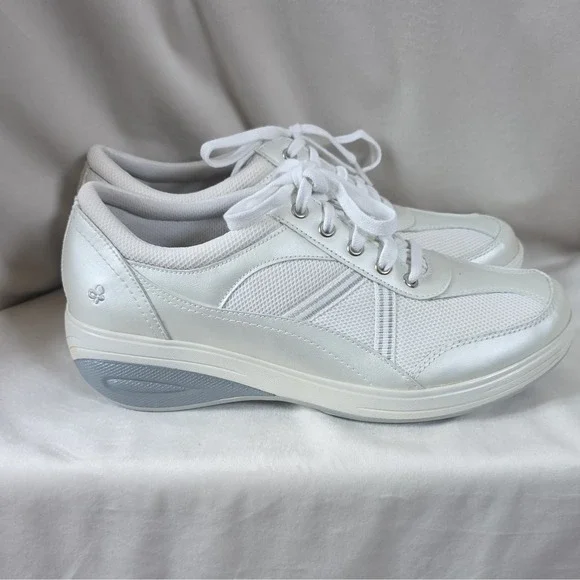 Grasshoppers Get Fit White Lace Up Comfort Walking Sneakers Women's 10 M