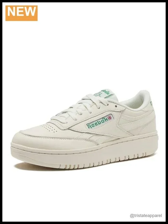 Platform Sneakers with Chunky Sole Lace-Up Closure Leather Upper Padded Tongue