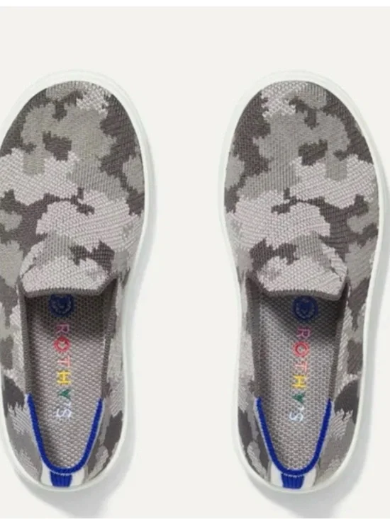 Rothy's kids Gray Camo Slip-On Sneakers