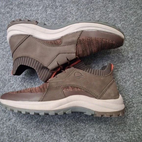 Strole Eastridge S869W Womens 8 Brown Leather Knit Walking Shoes SoftStride Sole