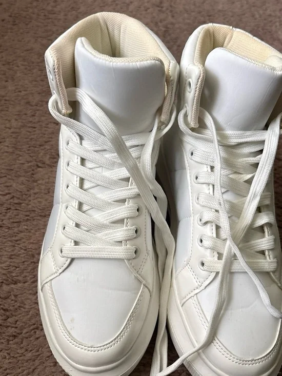 ASOS White High-Top Lace-Up Sneakers