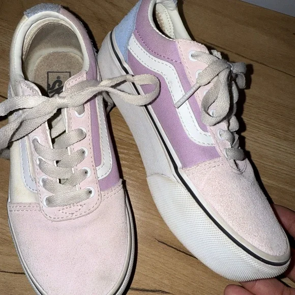 Vans Ward Girls' Platform‎ Shoes Size 1 Pink Light Blue Lavender L