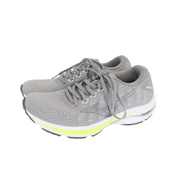 Mizuno Women's Wave Rider 25 Running Shoe Grey White Size 8