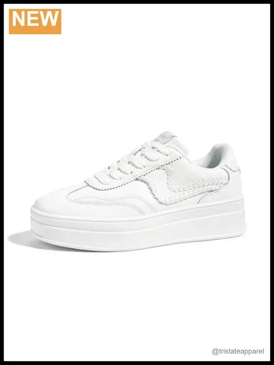 Genuine Leather Suede Platform Fashion Sneakers Thick Sole Walking Shoes