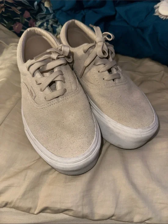 Vans Beige Suede Low-Top Sneakers