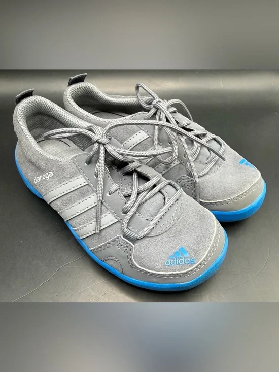 adidas Kids Gray Sneakers with Blue Soles- Size:11‎