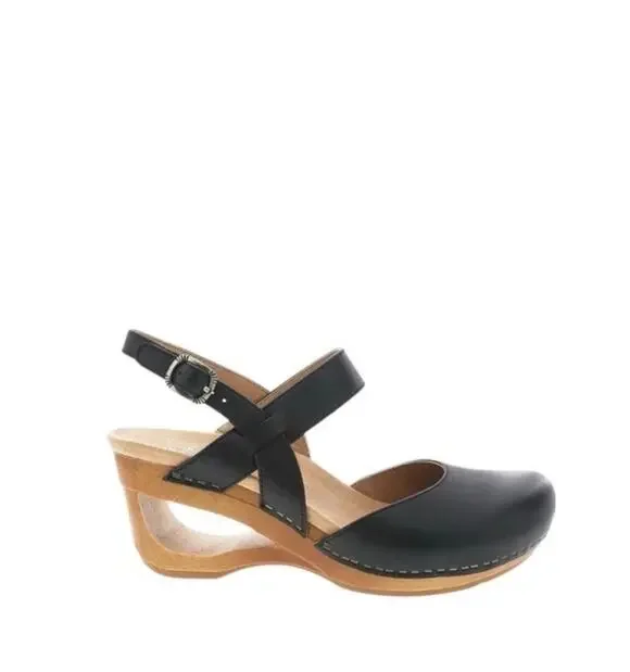 Dansko Black Leather Open-Back Clogs | EU 36 / US Women’s 5.5-6