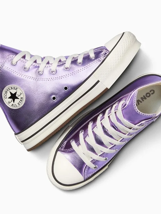 Converse Metallic Purple High Top Sneakers!.