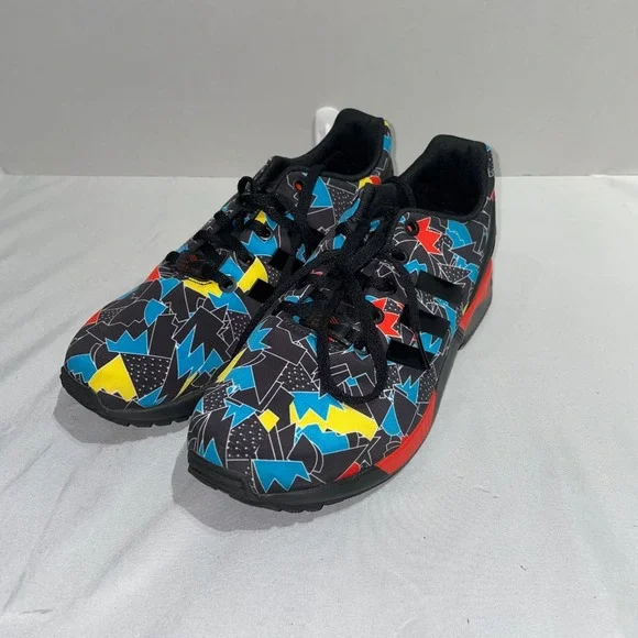 Adidas ZX Flux‎ Torsion Kids Sneakers Geometric Multicolor AQ8438 Black Size 6