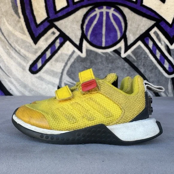 Size 9.5k - Adidas x Lego Collab, Sport Pro Kids Athletic Sneakers Yellow GW8092