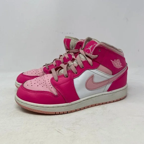 Nike Air Jordan‎ 1 Mid GS Fierce Pink White FD8780-116 Kids Size 4Y
