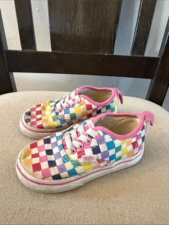 Vans Kids Baby Toddler Multicolor Checkerboard Sneakers Rainbow Size 6