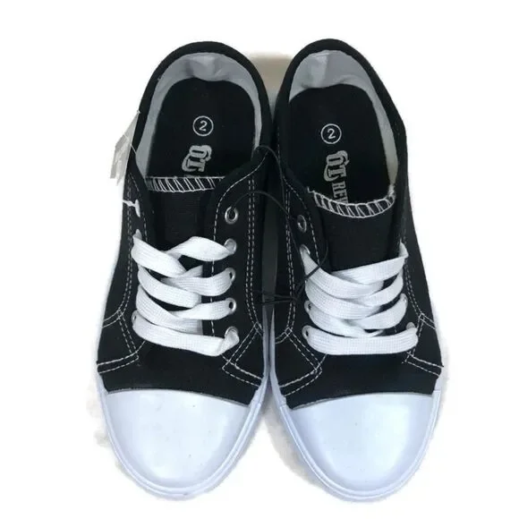 Brand New Boys Black and White Canvas Sneakers‎