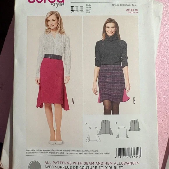 BN UNCUT BURDA 6734 PENCIL SKIRT SEWING PATTERN