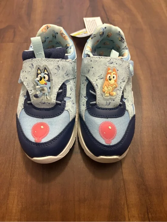 Blue Kids' Cartoon Light-Up Sneakers with Balloon Accent