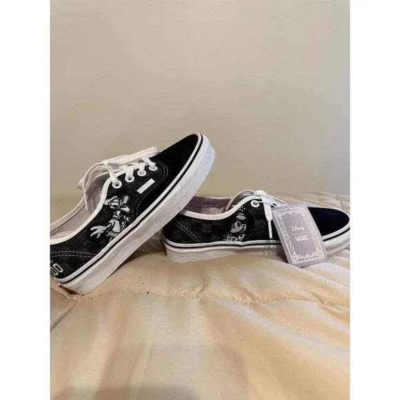 Vans Authentic‎ Disney 100th Anniversary Mickey Donald Black Sneakers Kids 4