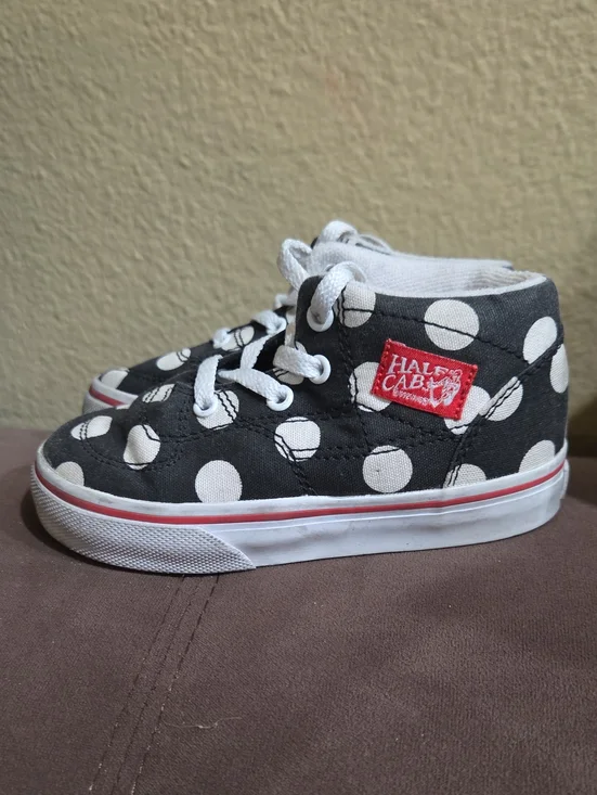 Vans Kids Black & White Polka Dot High-Top Sneakers
