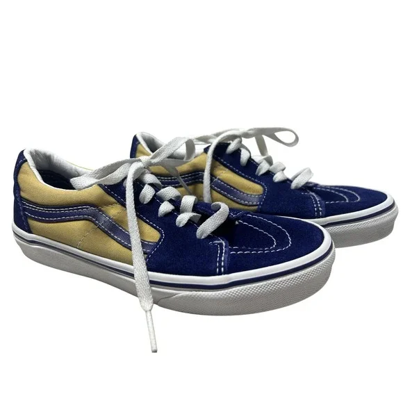 Vans‎ Old Skool Shoes Youth Size 3 Blue Yellow Colorblock Skateboarding Casual