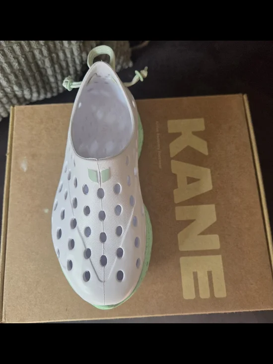 Kane Kids White & Mint Slip-On Water Shoe