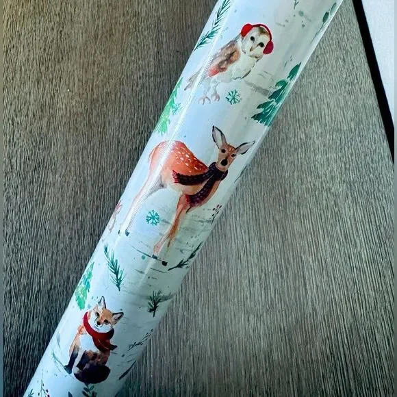 Woodlands Animals Holiday Christmas Gift Wrapping Paper Roll